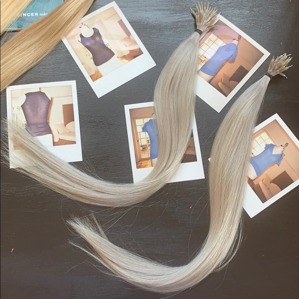 Gray hair itip extensions $120 per pack